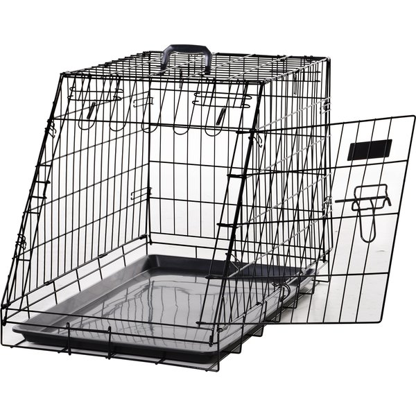 Pawhut Cage De Transport Pour Chien Taille L Dim. 76L X 48L X 55H Cm MéTal Noir-image