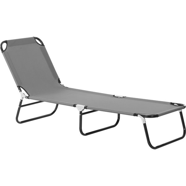 Outsunny Sonnenliege Gartenliege verstellbare Rückenlehne Liegestuhl Campingliege Stahl 188 x 56 x 28cm für Garten Balkon Aosom.de