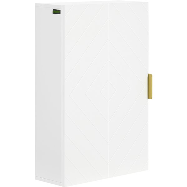Kleankin Wall Mounted Bathroom Cabinet, Over Toilet Storage, Adjustable Shelves, for Hallway, Living Room, White Aosom UK