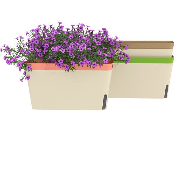 Outsunny Set of 3 Self Watering Plant Pots Outdoor, 27cm Rectangular Garden Planters with Visual Water Level Window for Indoor Outdoor