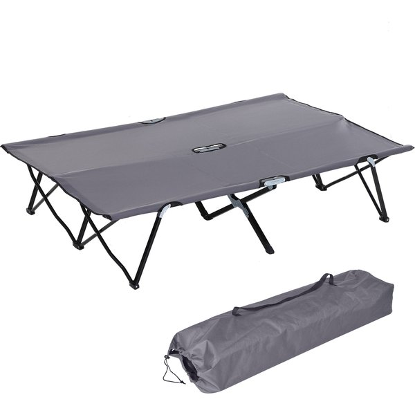 Outsunny Folding Double Camping Cot, Portable Sunbed with Durable Carry Bag, Comfortable Outdoor Use | Aosom Ireland