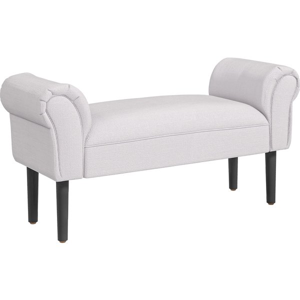 Homcom Banc Gris Clair Contemporain Accoudoirs CourbéS Confort SupéRieur 102X31X51Cm Aosom France-image