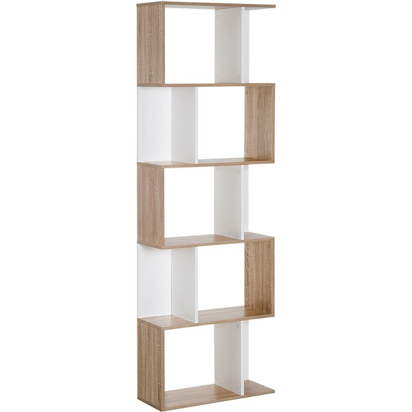 Homcom BibliothèQue Multi-Rangements Blanc 60 X 24 X 185 Cm-image