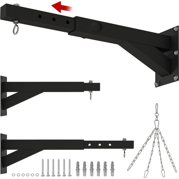 SPORTNOW Punch Bag Wall Bracket, 5-Length Adjustable Boxing Bag Bracket for Kickboxing Muay Thai Punching Training | Aosom Ireland
