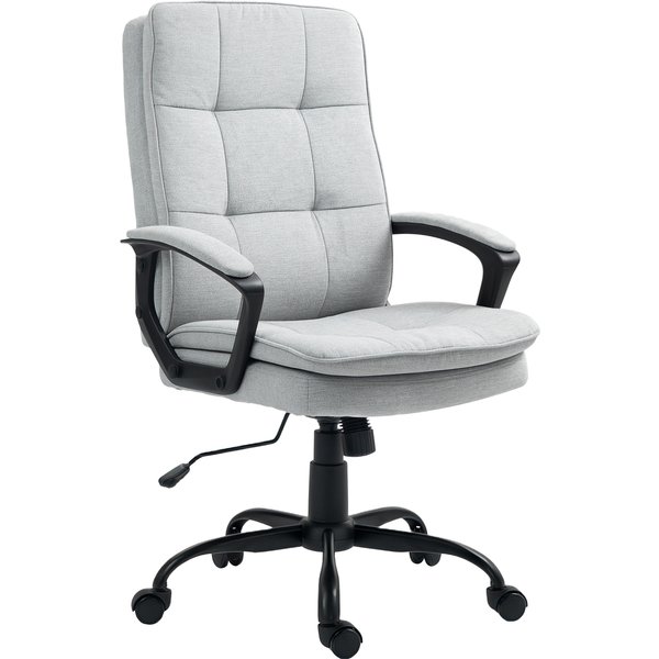 HOMCOM Office Chair, Desk Chair, Rocking Function, Height Adjustable, up to 120 kg, Gray | Aosom Ireland