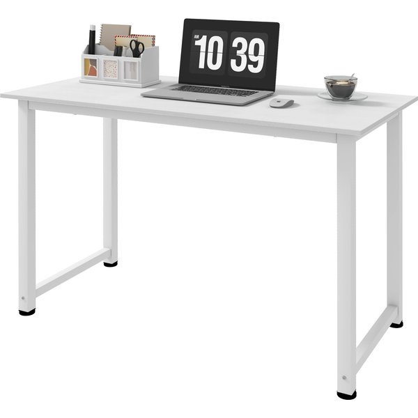 HOMCOM Computertisch Esstisch 120L x 60B x 76H cm Weiß Multifunktion Große Arbeitsfläche Robuster Metallrahmen Aosom