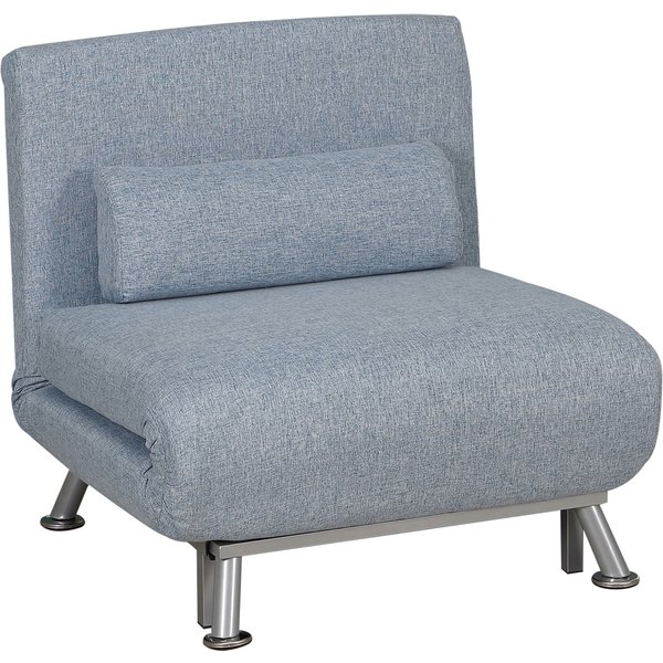 HOMCOM Faux Suede 5-Position Futon Single Sofa Bed Blue | Aosom Ireland