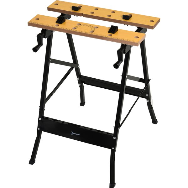 Durhand ÉTabli Pliant éTabli De Serrage Avec 4 Serre-Joints Table De Travail, Charge 100 Kg, 62,5X60,5X78,5Cm, Noir-image