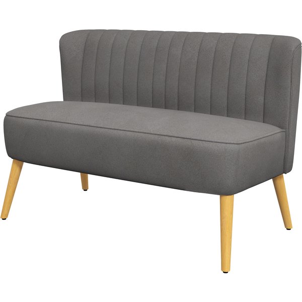 HOMCOM Küchenbank 2-Sitzer Sofa, Küchensofa mit Holzbeinen, Esszimmer Couch bis 150 kg, 117x56,5x77 cm, Dunkelgrau Aosom