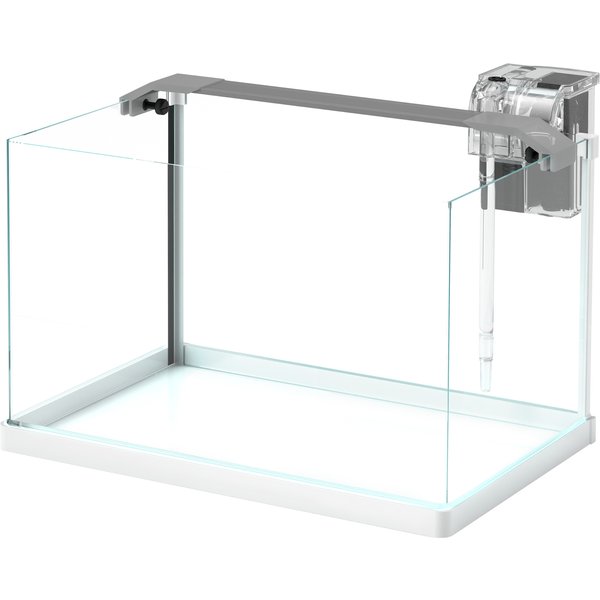 PawHut Aquarium aus Glas mit LED-Lichtern, 20L Aquarium, mit Filterpumpe, für Kampffische, Goldfische, Weiß Aosom