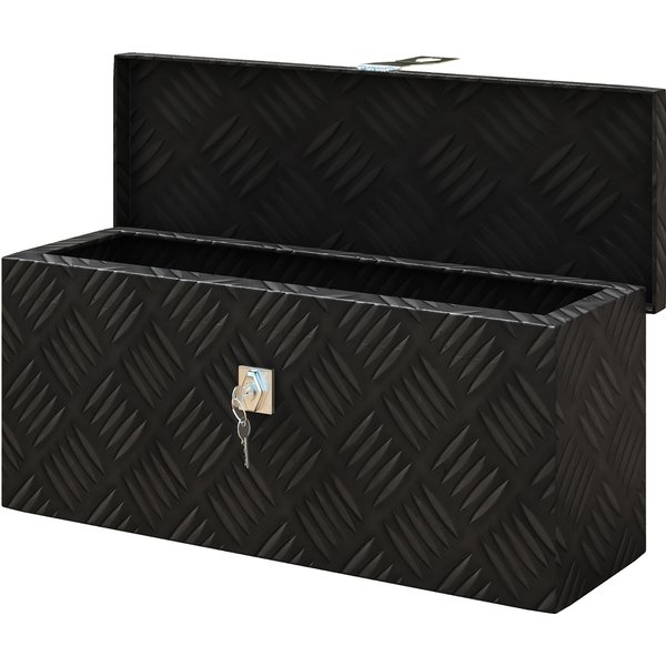 HOMCOM Werkzeugkiste aus Aluminium - Werkzeugkasten mit Schlüsselverschluss 50L x 15,5B x 20,5H cm - Schwarz Aosom