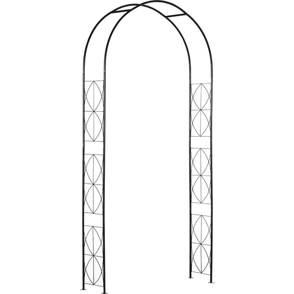 Outsunny Vintage Style Steel Garden Patio Outdoor Arbor & Trellis Arch Support For Vines & Climbing Plants Decoration Black | Aosom Ireland