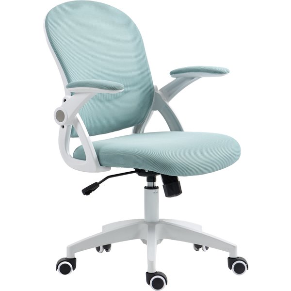 Vinsetto Bürostuhl Ergonomisch mit Netzrücken und Gepolsterter Sitzfläche, Höhenverstellbar, 65,5x61,5x88-97,5cm, Blau Aosom
