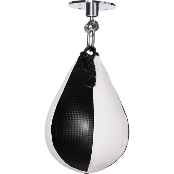 SPORTNOW Speedball Boxsack, Erwachsenen-Schlagball mit 360° drehbarer Rotule, Pumpe, Wand- oder Deckenmontage, Schwarz und Weiß Aosom