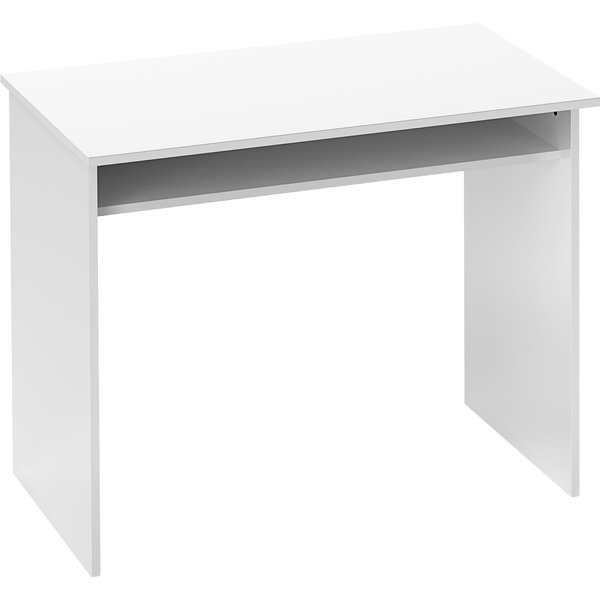 HOMCOM Writing Desk, Computer Table, Small Writing Desk with Storage Shelf, High Gloss, Modern Home Office Desk, White Aosom UK