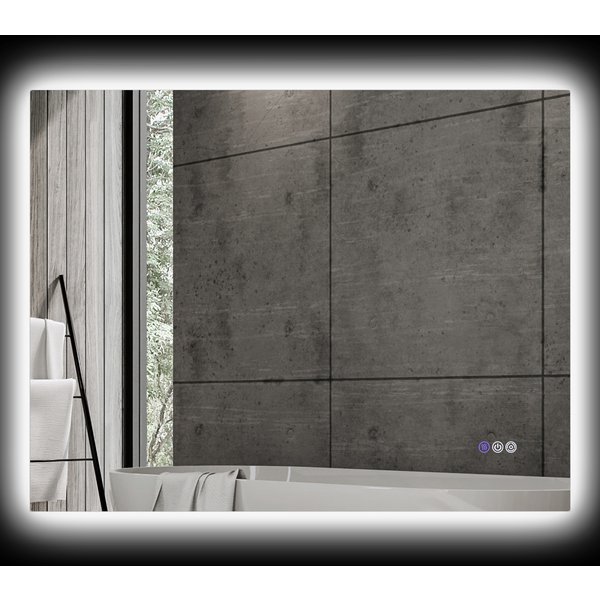 HOMCOM LED Badezimmerspiegel 80x60cm, Beleuchteter Badezimmerspiegel mit Rahmen, Anti-Beschlag, 3 Farbtemperaturen, Dimmbar, Memory, aus Glas und Aluminiumlegierung Aosom