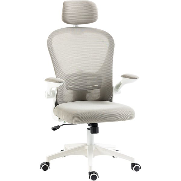Vinsetto Multi-Adjustable Office Chair, Ergonomic Desk Chair with Lumbar Support, Headrest and Mesh Back for Home & Office, Grey Aosom UK