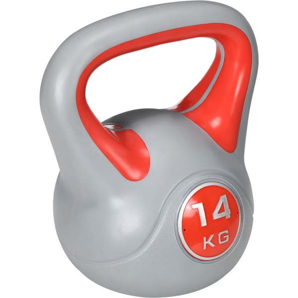 SPORTNOW Kettlebell, 14kg Kettle Bells with Handle for Home Gym Weight Lifting and Strength Training, Red and Grey | Aosom Ireland