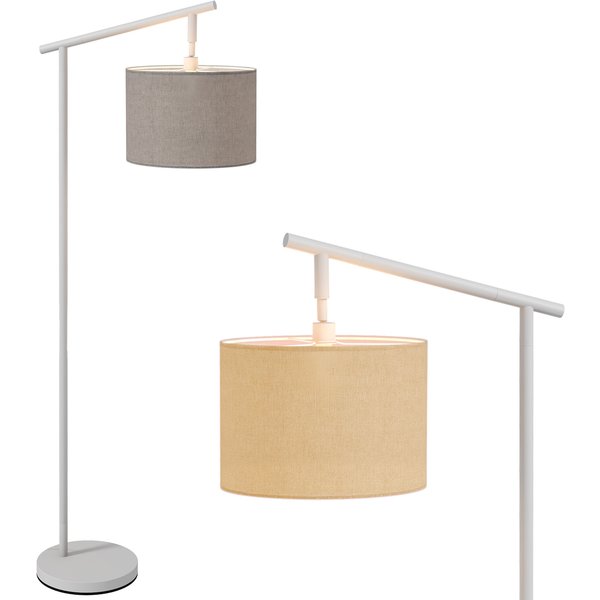 HOMCOM Modern Floor Lights with 350° Rotating Lampshade, Floor Standing Lamp for Living Room and Bedroom, LED Bulb Included, Grey Aosom UK