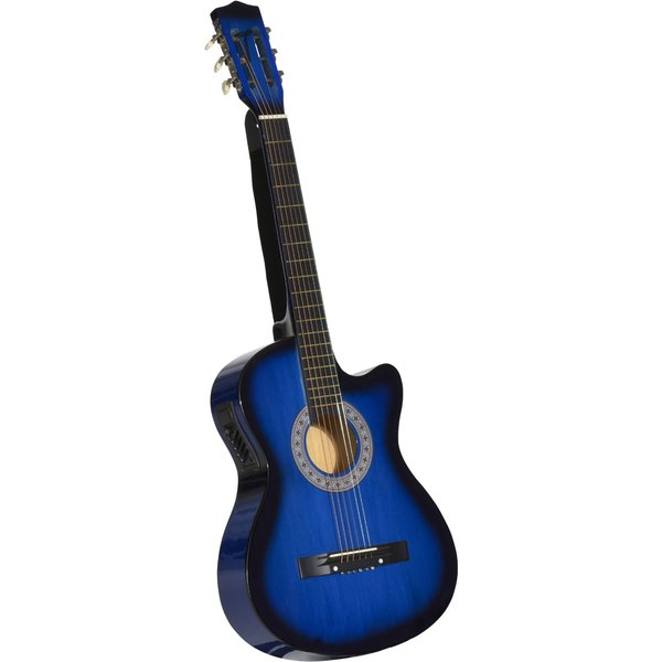 HOMCOM 38in Beginner Cutaway Acoustic Electric Guitar Premium Gloss Finish w/Case | Aosom Ireland
