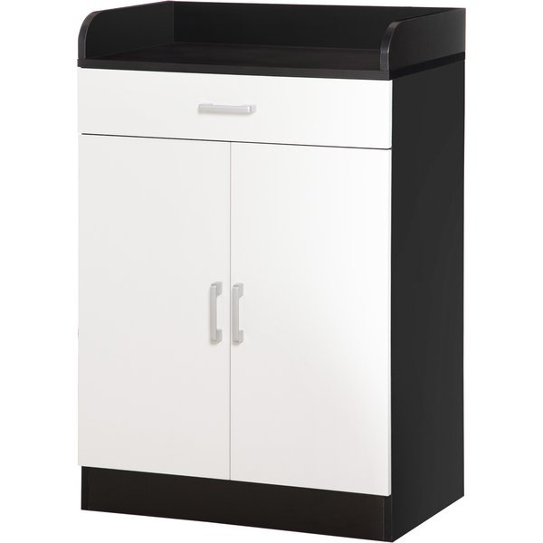 HOMCOM Mobiler Schrank aus Holz mit verstellbarem Regal, platzsparender Küchenschrank, Wohnzimmer und Diele, aus MDF-Holz, 60x40x90cm, Weiß und Schwarz Aosom