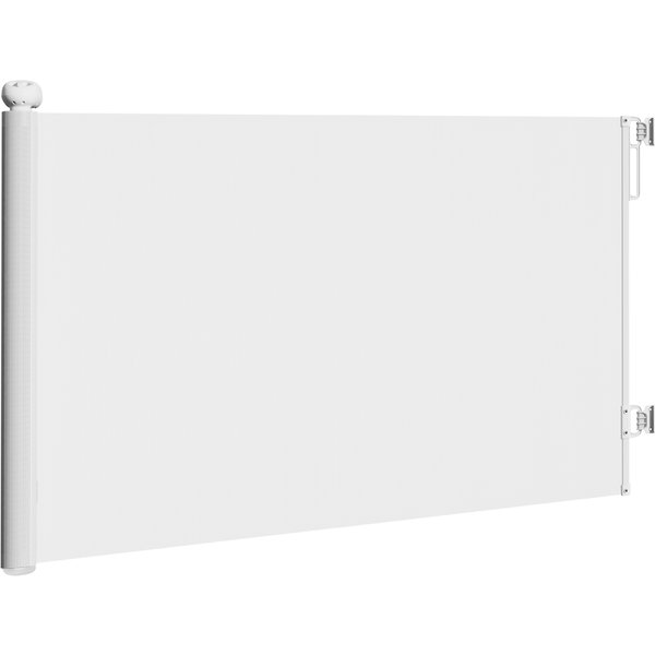 PawHut Ausziehbares Sicherheitstor für Kleine Hunde 0-140 x 86.5 cm, Ausziehbares Gittertor mit automatischer Verriegelung für Türen und Treppen, Weiß Aosom