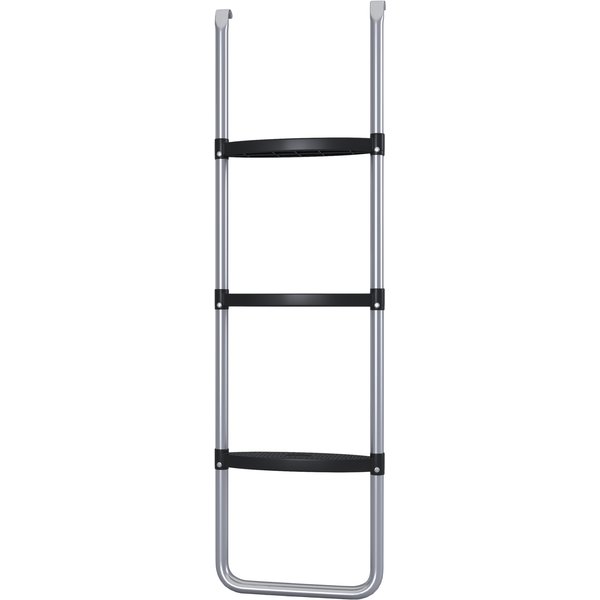 SPORTNOW Trampolinleiter mit 3 oder 2 Stufen horizontale breite Tritte, universeller Haken, Tragfähigkeit 120 kg, 110 x 32 cm Silber Aosom