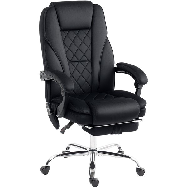 Vinsetto Massage Office Chair, Heated Reclining Computer Chair with Adjustable Height and Footrest, Black | Aosom Ireland