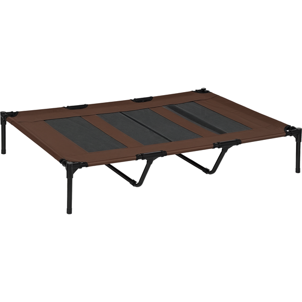 Pawhut Lit SuréLevé Xxl Marron Clair Pour Chien Chat Tissu Oxford Facile D'entretien 122X92X23Cm Aosom France-image