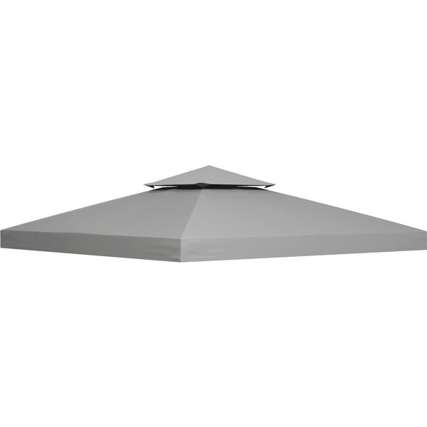 Outsunny 3 x 3(m) Gazebo Canopy Roof Top Replacement Cover Spare Part Light Grey (TOP ONLY) Aosom UK