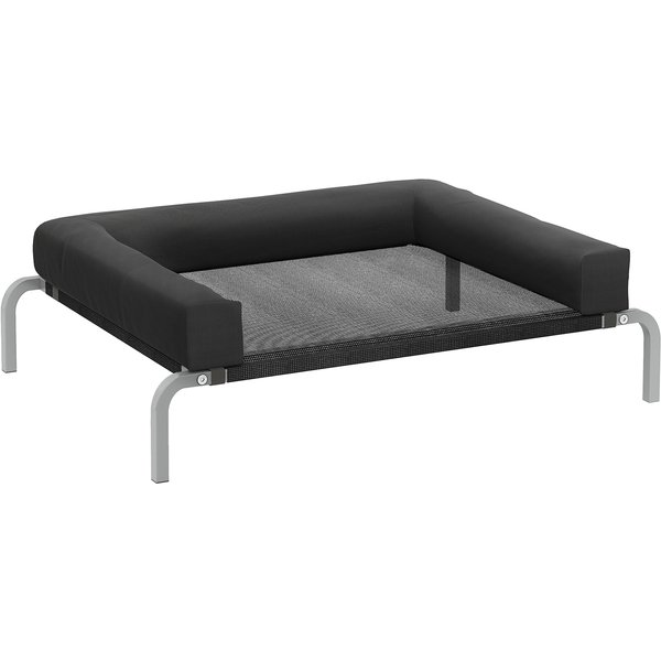Pawhut Lit SuréLevé Pour Chien Rafraichissant, Lit De Camp Pour Chiens IntéRieur ExtéRieur Portable, 90 X 65 X 30 Cm, Noir-image