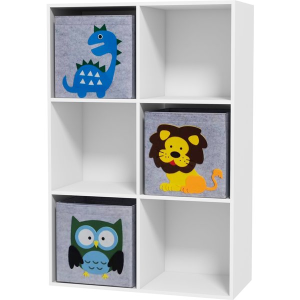 Zonekiz ÉTagèRe De Rangement Pour Enfants, Cubes, Tiroirs, Mdf, Dispositif Anti-Basculement, Blanc-image