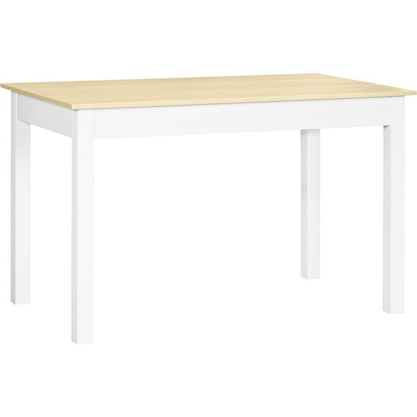 Homcom Table De Salle à Manger Design Moderne Bicolore Avec Grand Plateau 4-6 Personnes En Bois Dim. 119L X 70L X 75H Cm-image