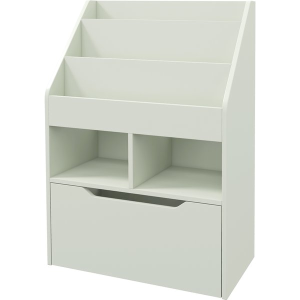 Homcom EtagèRe Pour Enfants Avec Tiroir, EtagèRe à Livres Avec Compartiments, 60 X 29,9 X 90 Cm, Vert-image