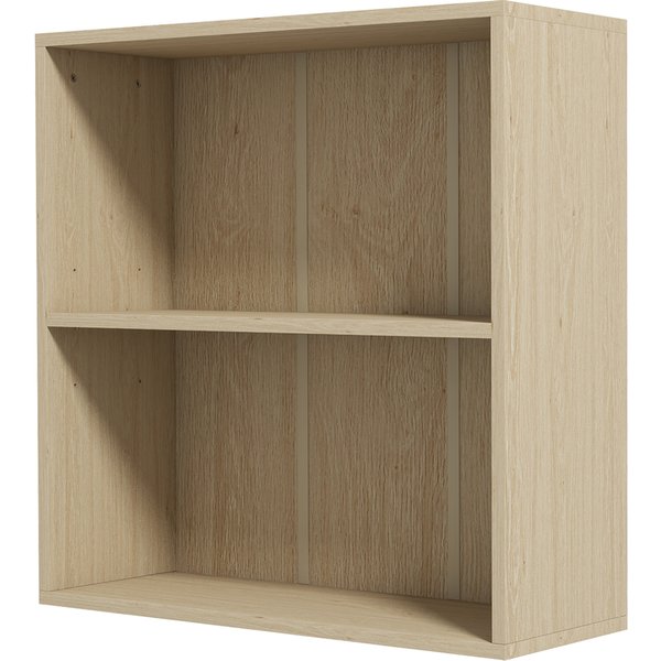 HOMCOM Bücherregal Aufbewahrungsregal mit 2 Fächern und verstellbarem Regal, Aufbewahrungsmöbel für Büro, Wohnzimmer, Schlafzimmer, 60 x 24 x 63 cm, Naturholzoptik Aosom