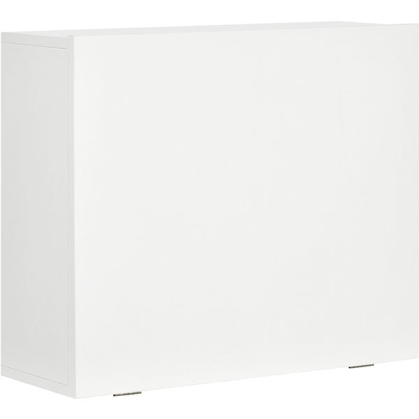 HOMCOM Wandklapptisch Zusammenklappbar und Platzsparend mit Regalen, für Büro, Wohnzimmer und Arbeitszimmer, aus Spanplatte und MDF, 60x21.5x50 cm, Weiß Aosom