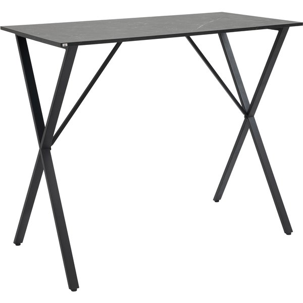 HOMCOM Bartresen Moderner Industriestil, Hocher Küchentisch mit Marmoreffekt aus Holz und Stahl, 120 x 60 x 102 cm, Schwarz Aosom