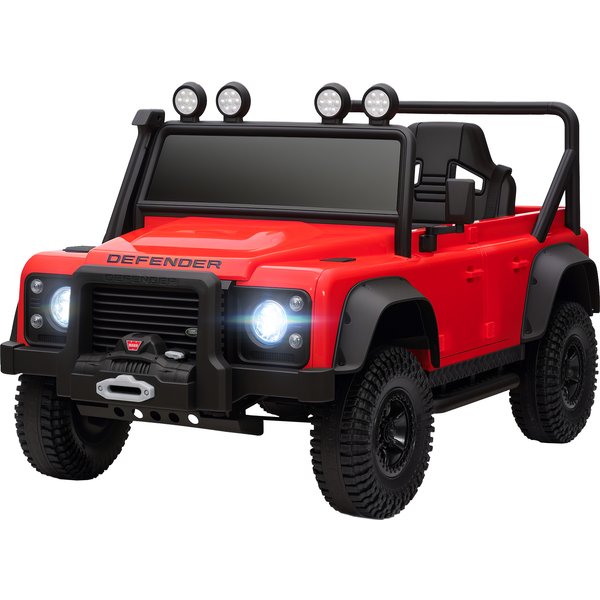Aiyaplay Voiture ÉLectrique Pour Enfants 3-5 Ans Land Rover Officiel 12V Avec TéLéCommande, Suspensions, LumièRes Led, Rouge-image