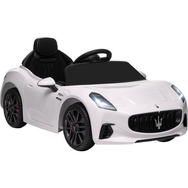 Aiyaplay Voiture éLectrique Pour Enfants Sous Licence Maserati Gran Turismo Folgore, 12V Avec TéLéCommande, De 3 à 5 Ans, Blanc-image