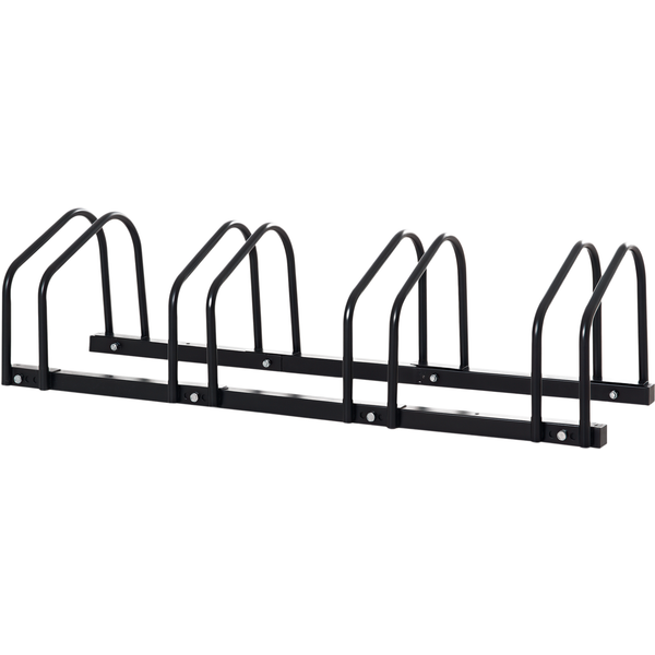 Homcom RâTelier 4 VéLos Dim. 110L X 33L X 27H Cm Acier Galvanisé Noir-image