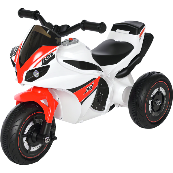 Homcom Porteur Pour Enfant Moto Draisienne Police 18-36 Mois Lumineux Et Sonores Blanc-image