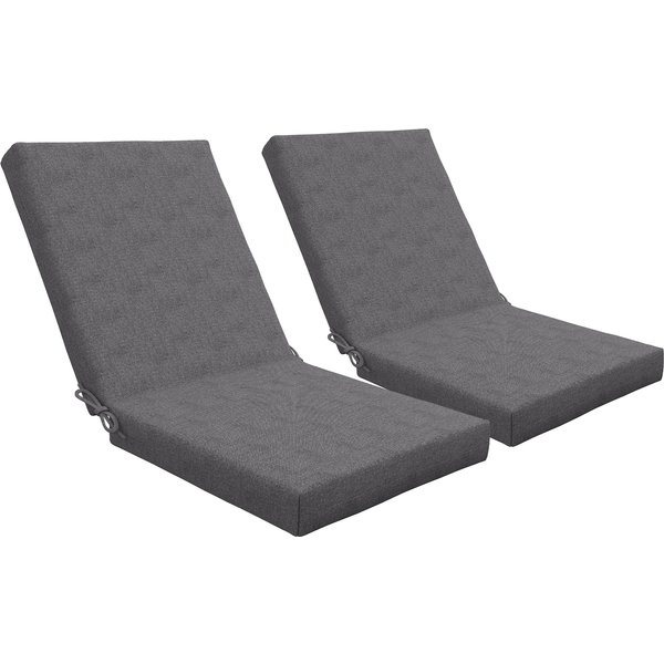 Outsunny Lot De 2 Coussins D'extéRieur Pour Fauteuil Chaise à Dossier Avec Attaches Rembourrage 8 Cm, 112L X 51L Cm, Gris Foncé-image