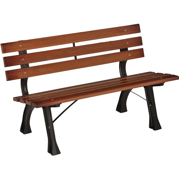 Outsunny Banc De Jardin ExtéRieur 2 Places En Aluminium Et Lattes De Bois, Dim. 120L X 57L X 70H Cm-image