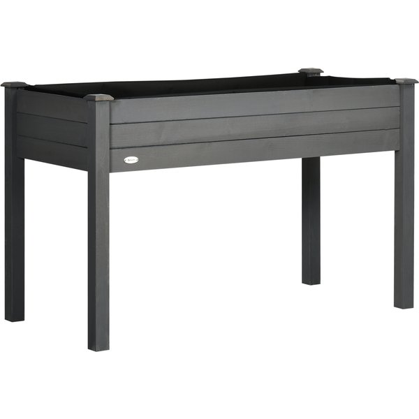 Outsunny JardinièRe Sur Pieds Potager Dim. 123L X 57L X 76H Cm Inserts D'irrigation + Feutre De Drainage Bois Massif Sapin-image