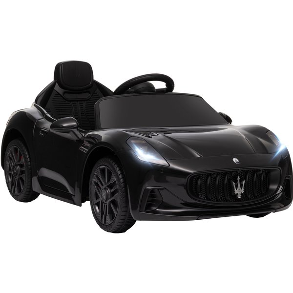 Aiyaplay Voiture éLectrique Pour Enfants Sous Licence Maserati Gran Turismo Folgore, 12V Avec TéLéCommande, De 3 à 5 Ans, Noir-image