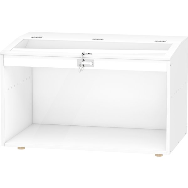 PawHut Cage Pour Hamster Casa Pour Animaux PequeñOs Avec Couvercle Rabattable Et FenêTre En Acrylique Transparent 80X50X50 Cm Blanc-image