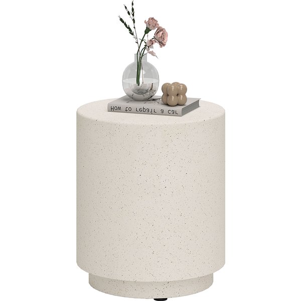 Homcom Table D'appoint En Imitation BéTon 37 Cm X 37 Cm X 43 Cm Poudre De Minerai Gris-image