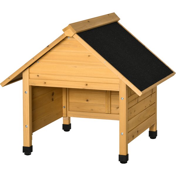 Outsunny Garage En Bois Pour Robot Tondeuse Abri Pour Robot Tondeur Carport Pour Tondeuse RobotiséE Protection Solaire & Contre La Pluie Jaune 75 X 76 X 70 Cm-image