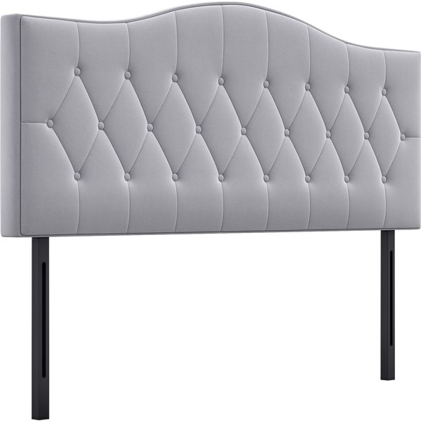HOMCOM Kopfteil Stilvolles gepolstertes Bett-Kopfteil in Grau, Pappel und Polyester, Modernes Design, 185x8x134cm Aosom