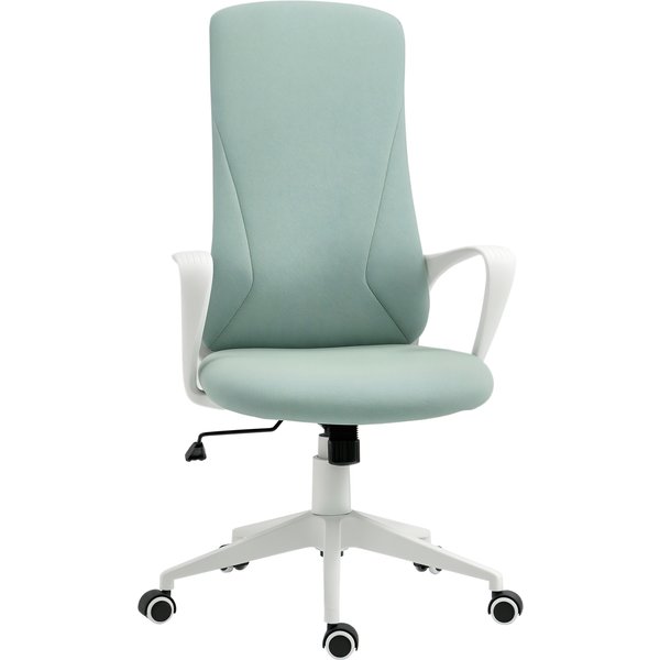 Vinsetto Fauteuil De Bureau Ergonomique Mal De Dos Chaise Bureau Haut Verte Accoudoirs Roulettes Inclinaison RéGlable Aosom France-image